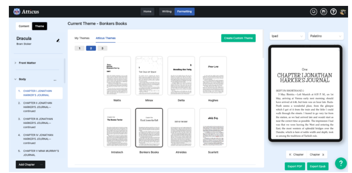 book design with atticus