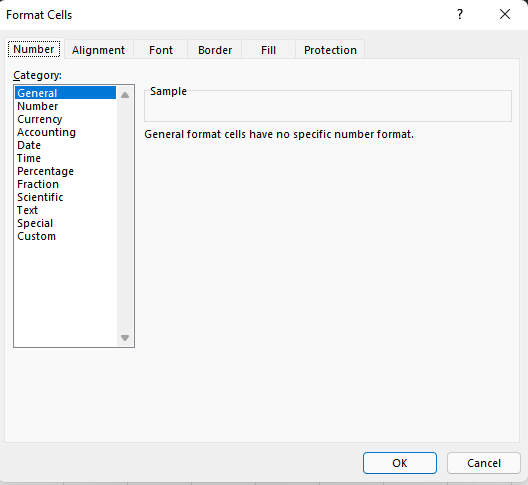 Format Cells