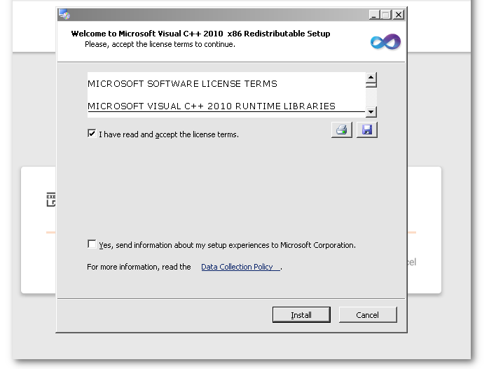 license and install options