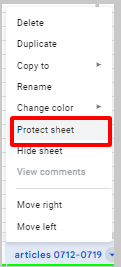 Select Protected sheets