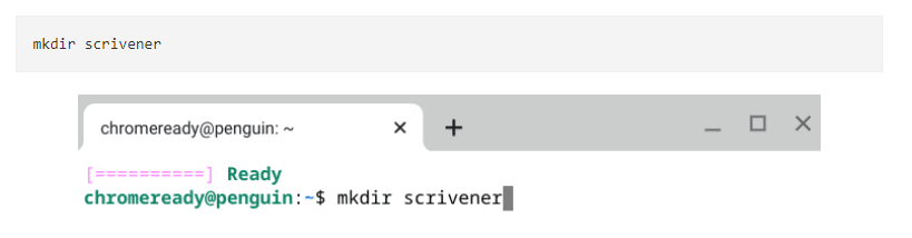 new directory in Linux terminal