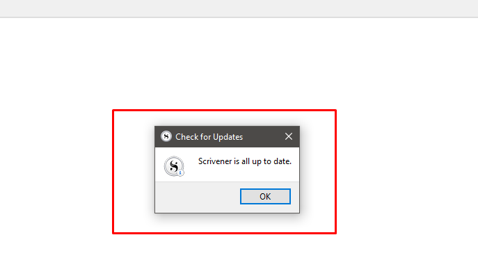 Scrivener updated menu