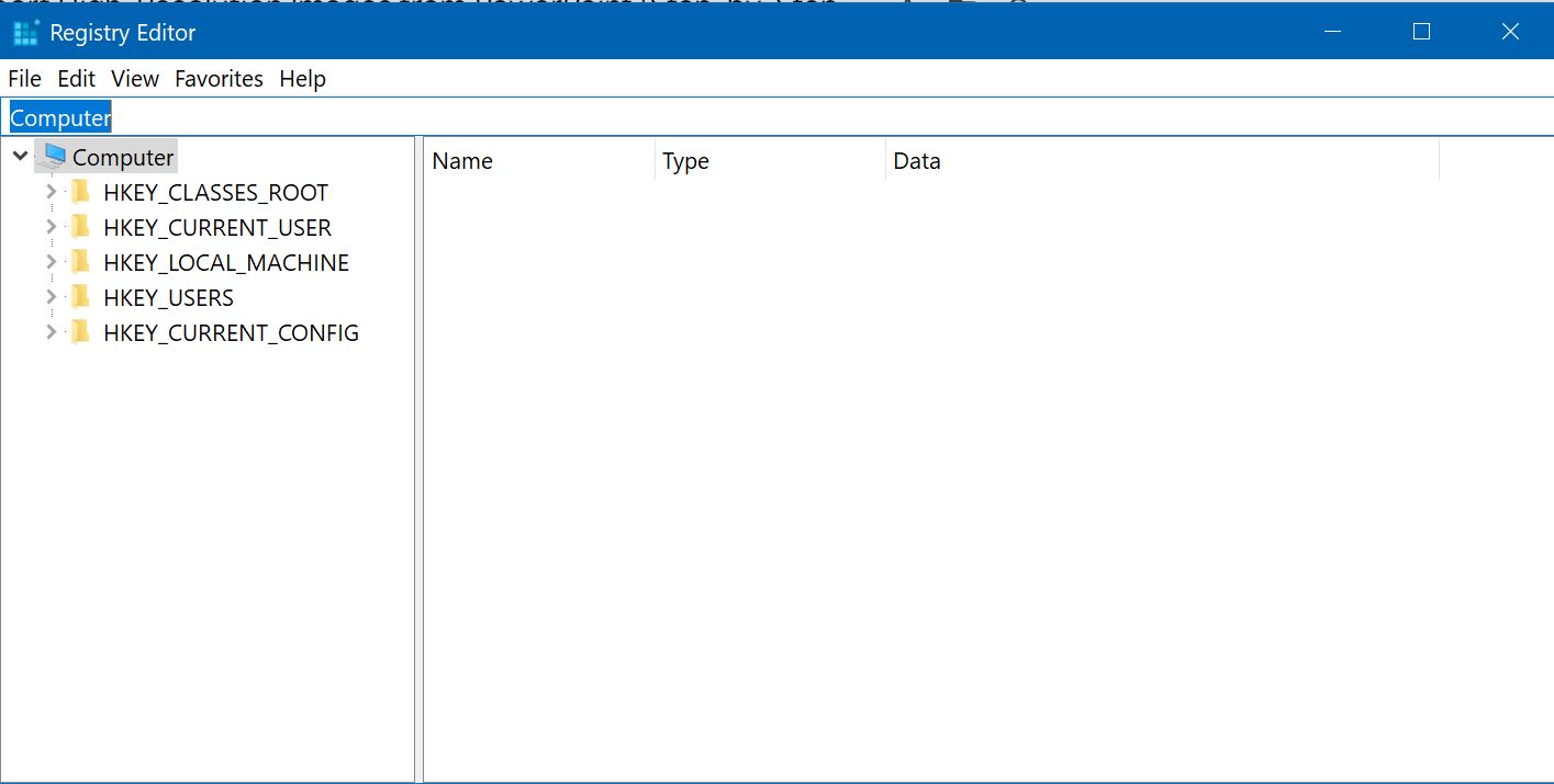 Windows Registry Editor