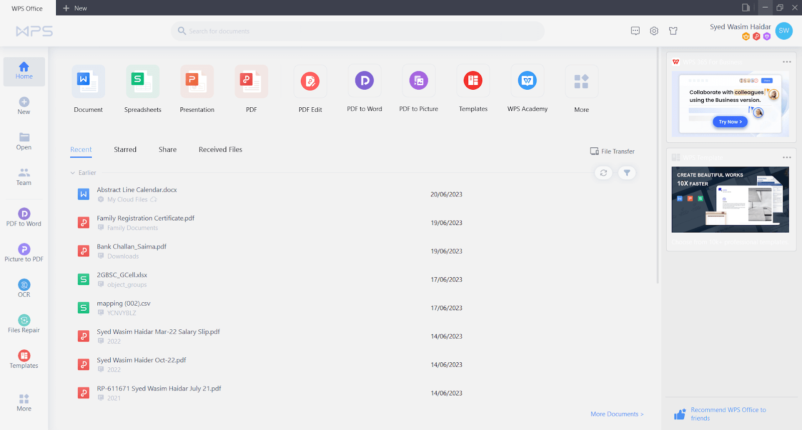 Processador de texto on-line Crie & edite documentos on-line - Writer