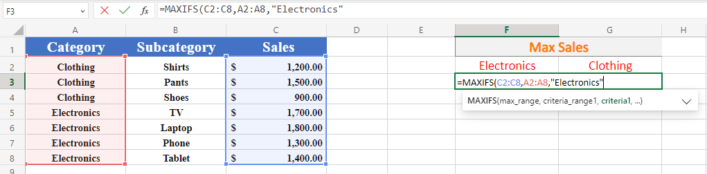  Excel first criteria