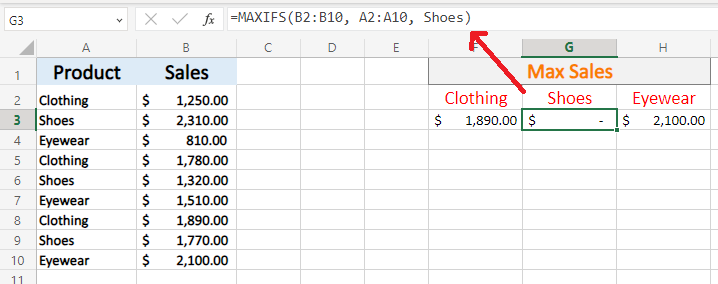  Excel MAXIFS function blank