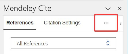 settings for mendeley cite plugin