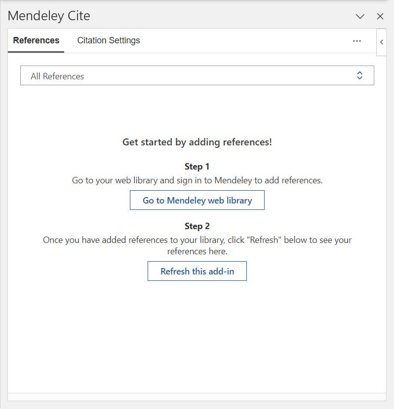 mendeley plugin interface