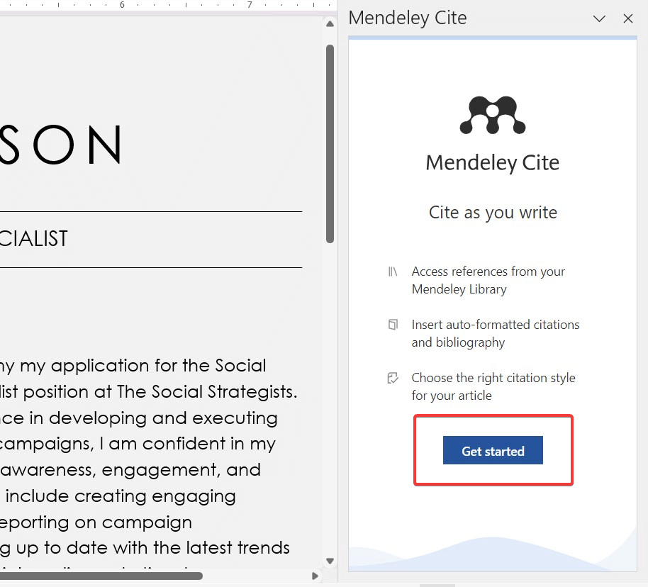 get started with mendeley plugin