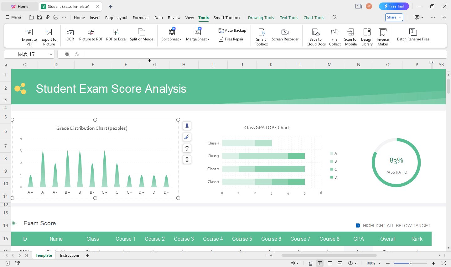  WPS OfficSpreadsheet tools showcase