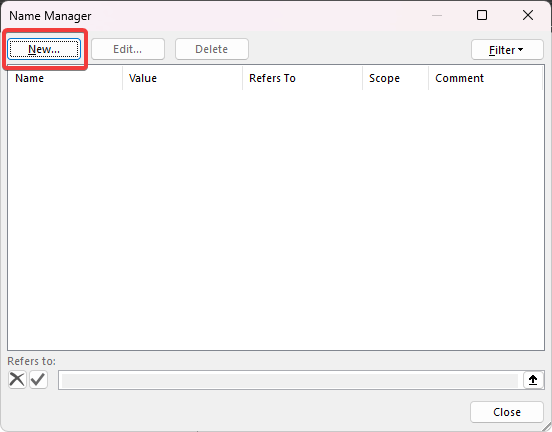 Name manager box Combined Formula