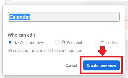 Airtable create new view