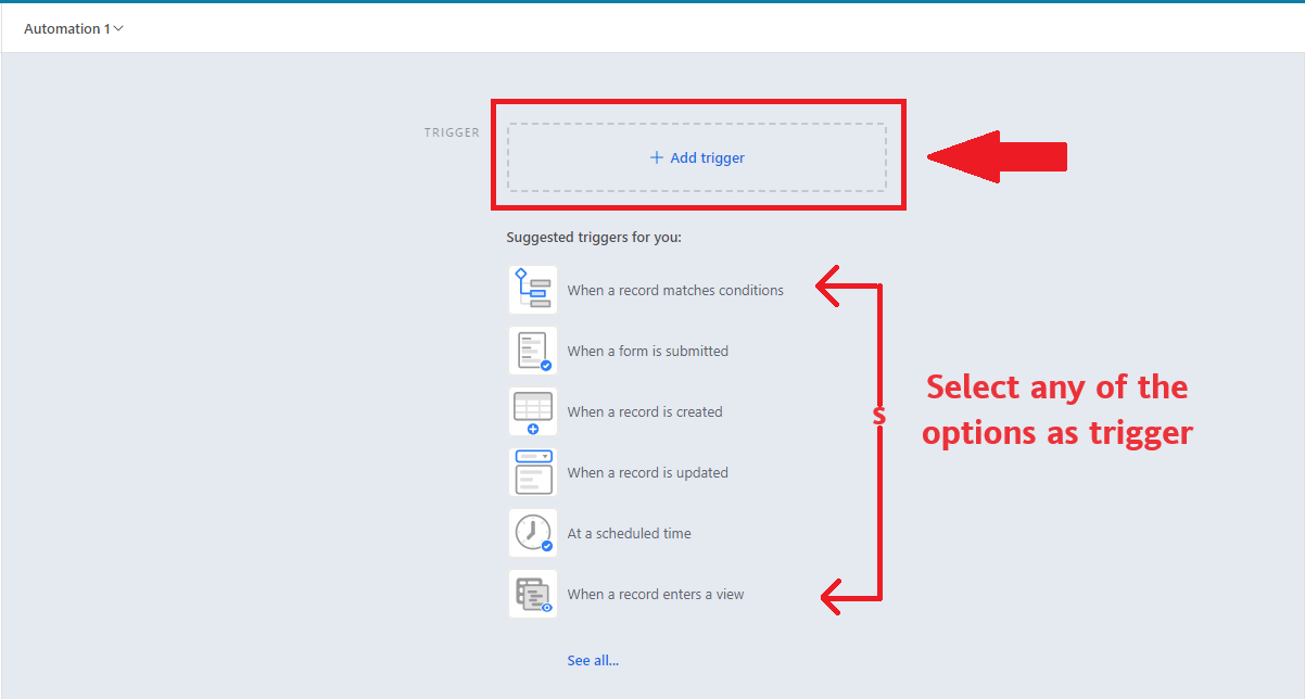 Airtable add trigger for automation