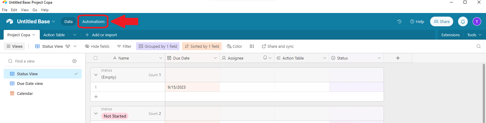 Airtable automate option