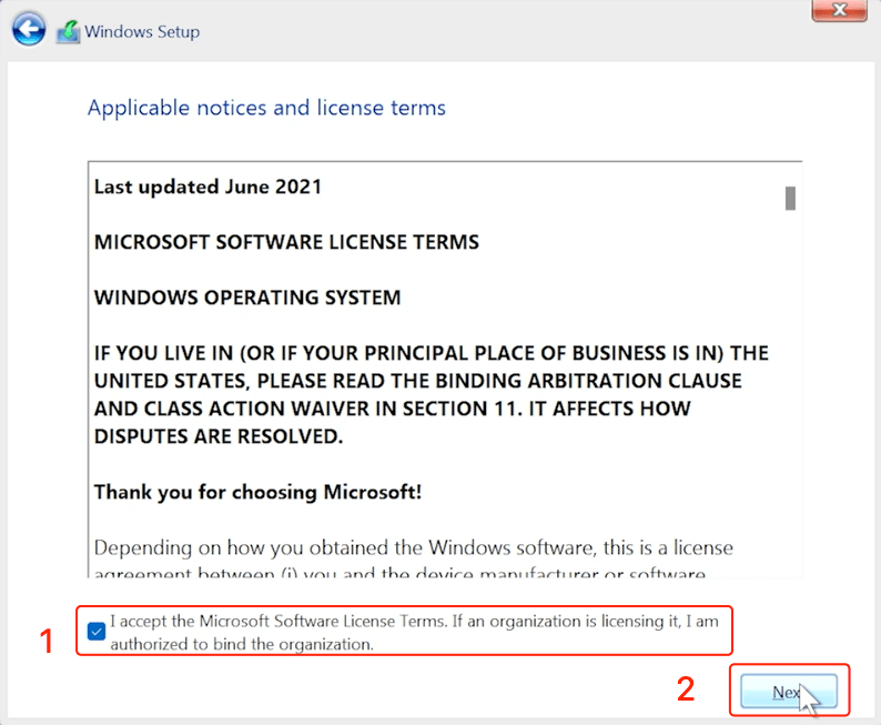 license terms agreement