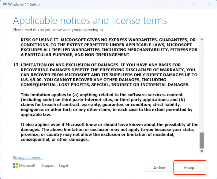 license terms agreement