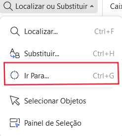 Ir para a função na guia Início