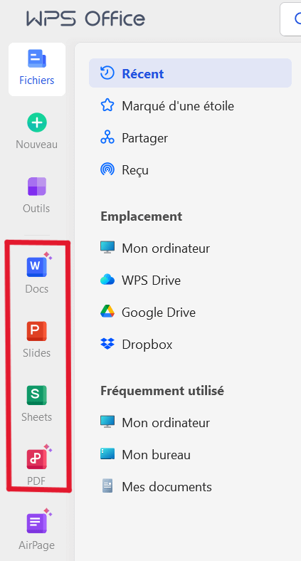 Fonction WPS Office