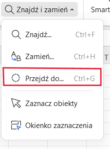 Przejdź do funkcji na karcie 