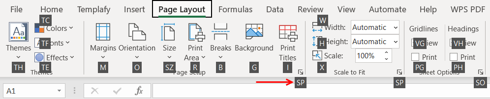 press Alt + P on your keyboard to open the Page Setup dialog