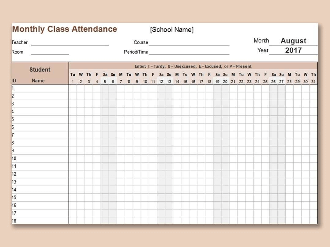 Attendance Sheet For Students Excel Image To U