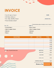 Red Abstract Invoice Template
