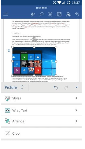 Inserted the picture