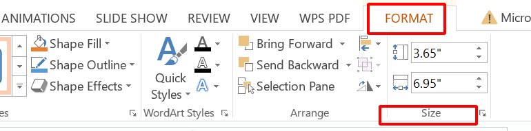 Adjust size of shape.