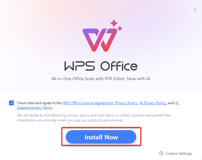 “Install WPS Office”