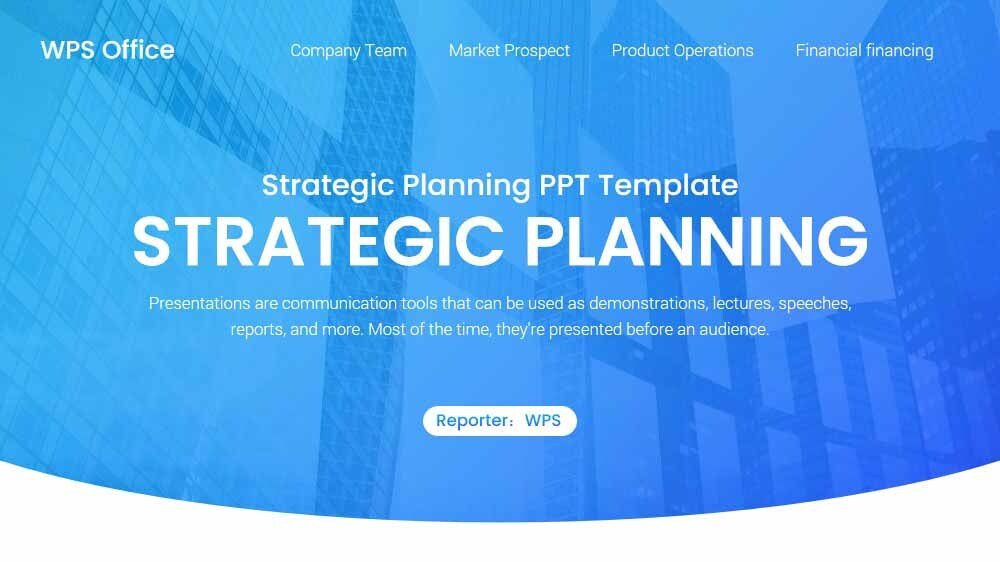 Blue Business Strategy Planning template wps