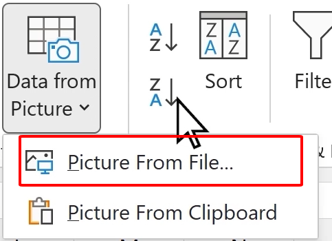 Select date form picture