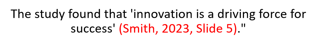 citing without author’s name in the sentence