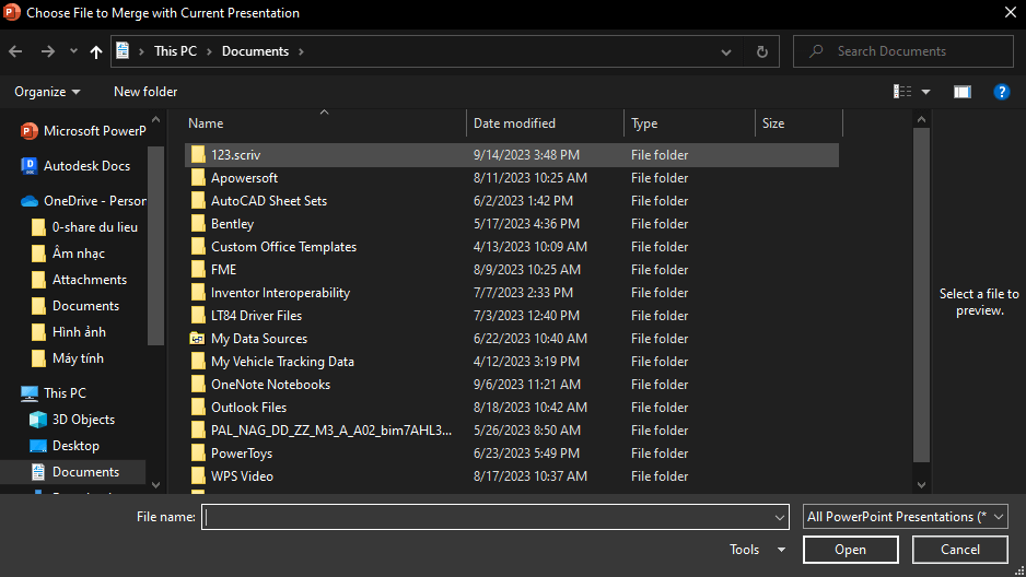Choose the presentation