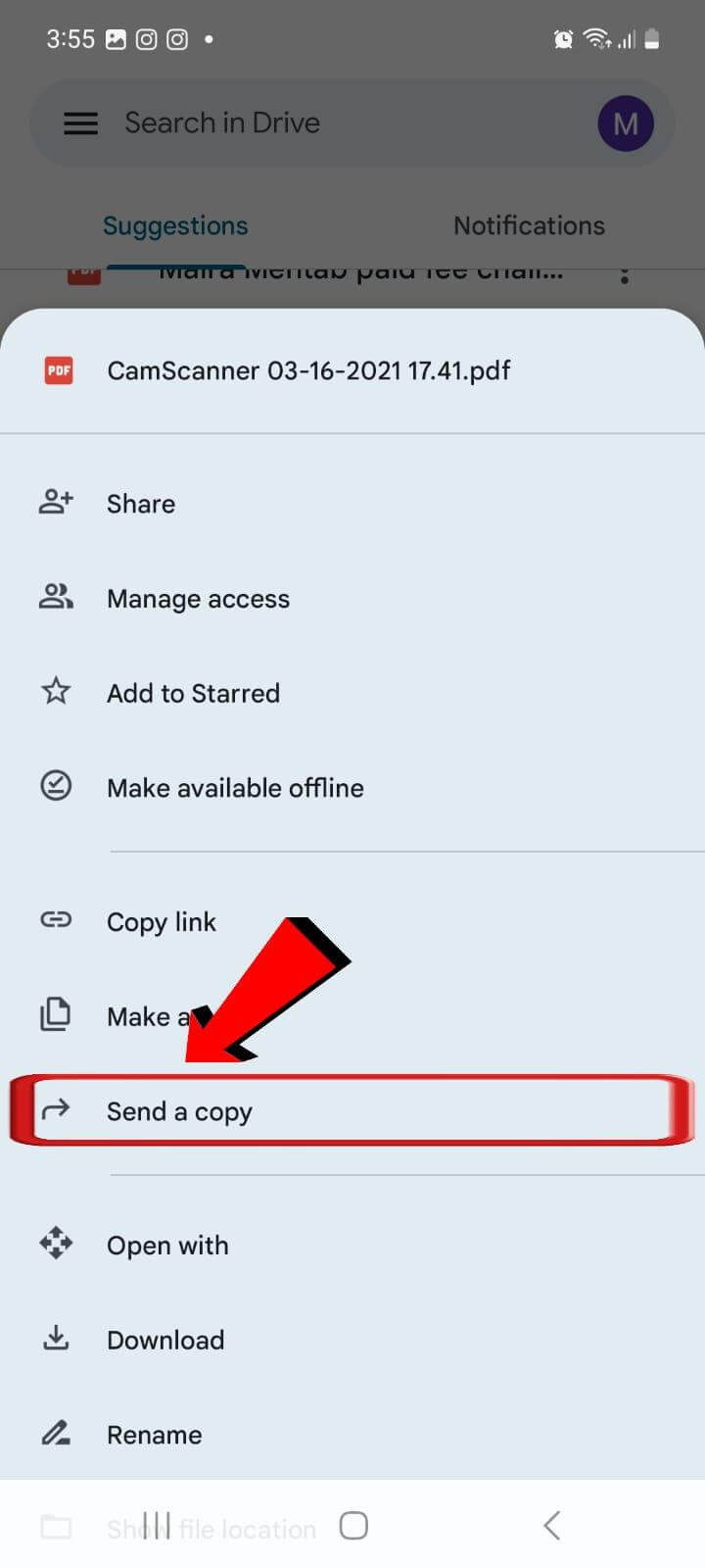 Android send to Drive