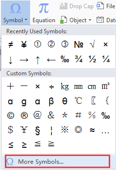 WPS Office Spreadsheet Symbols