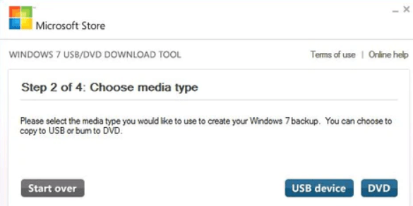 choose USB OR DVD