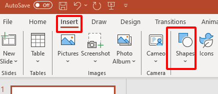 Insert a shape