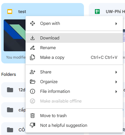 Right-click the Google Slides