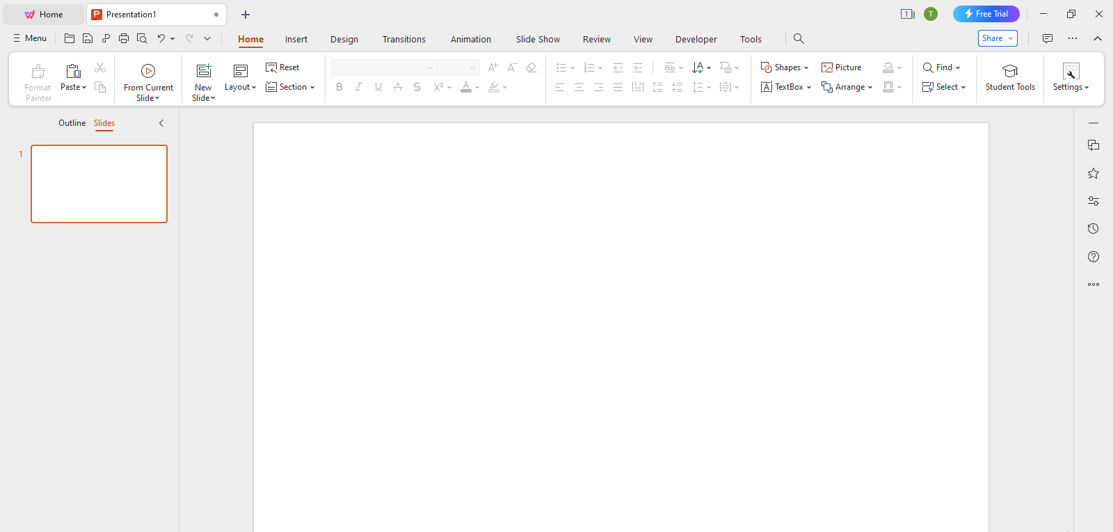 WPS Office blank slide