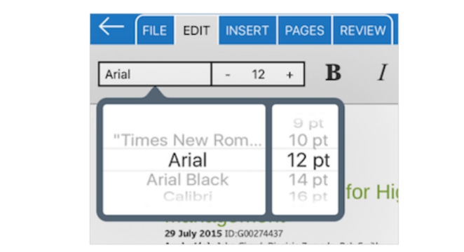 Editing a document on Smart Office