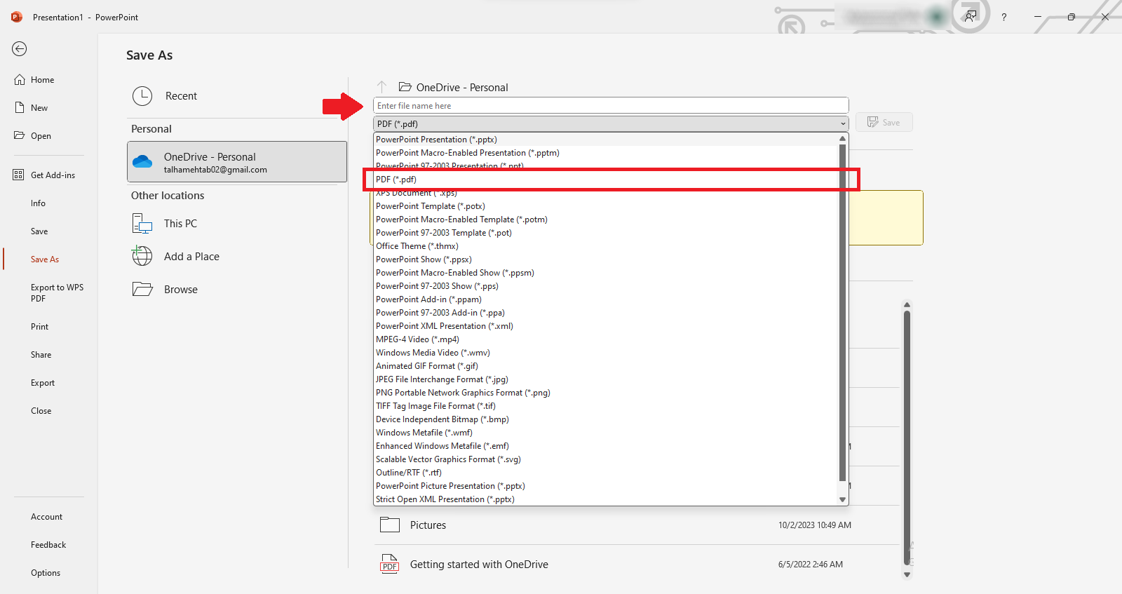 PowerPoint save poster