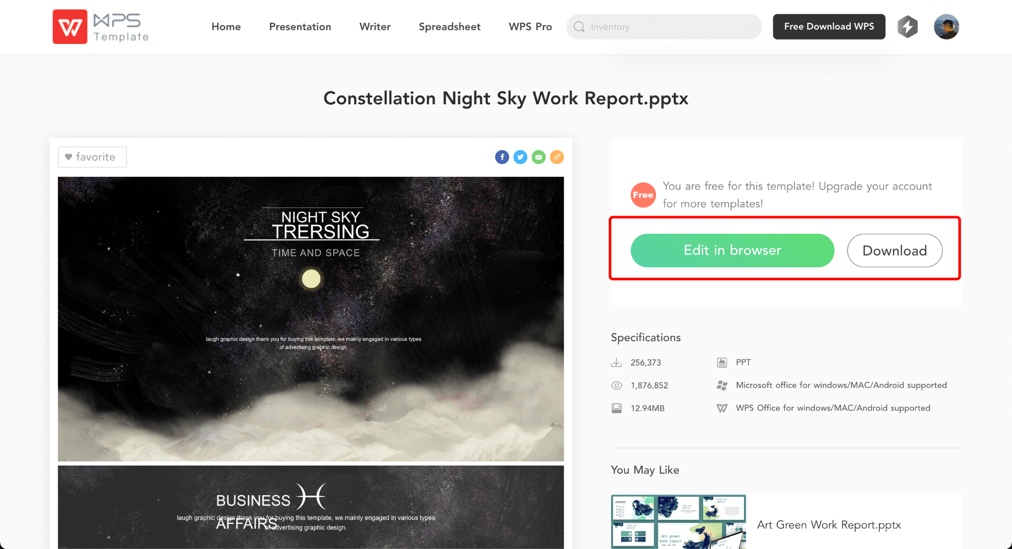 download and edit wps template