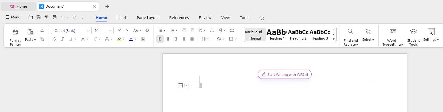 WPS office edit tab