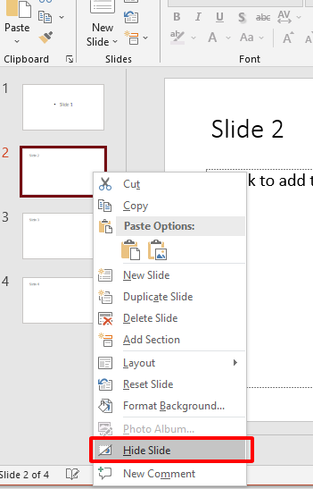  Hide slide button