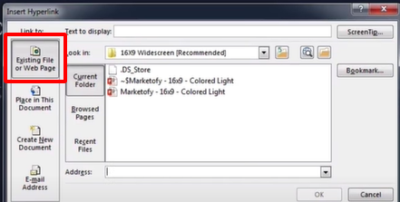 Select existing file.
