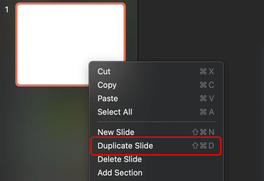 duplicate slide