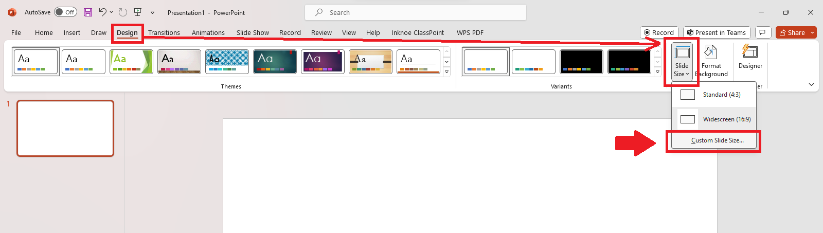 PowerPoint Custom Slide size