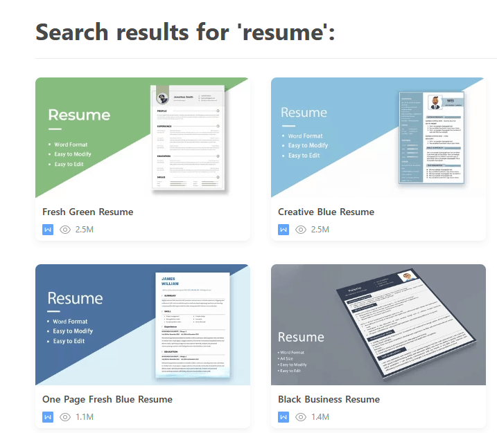  the resume templates