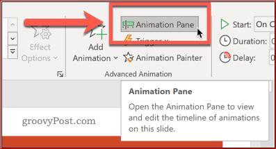 Click on Animation Pane