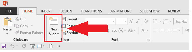 Microsoft PowerPoint New Slide
